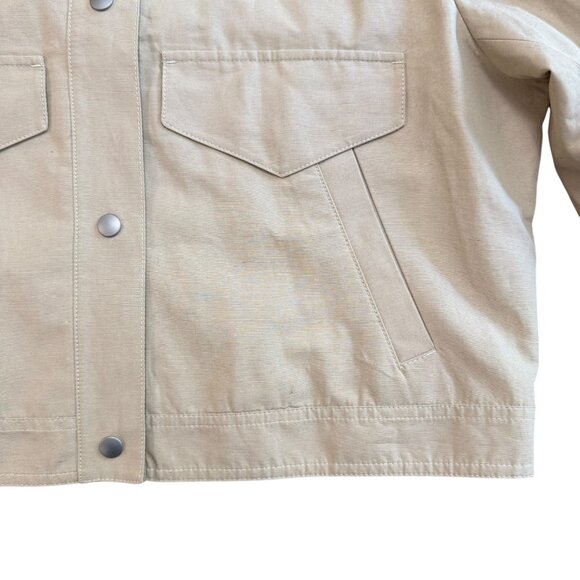 COS Oversized Boxy Crop Jacket Beige 14 Minimalist Quiet Luxury Linen‎ Capsule - Picture 6 of 6